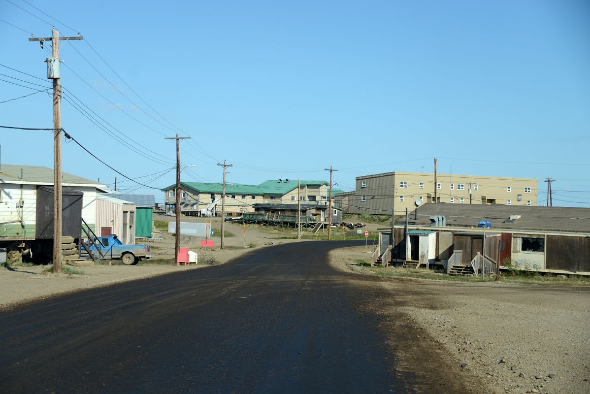 13D Driving Down The Street Past Buildings On Arctic Ocean Tuk Tour In Tuktoyaktuk Northwest Territories
